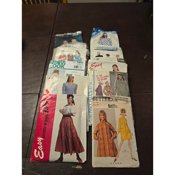 Lot of 10 Vintage Patterns All cut not Checked for completeness - Picture 1 of 3